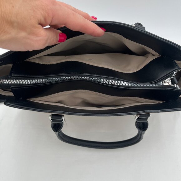 Nine West Purse Large Satchel Handbag Tan/Black with Handle or over Shoulder - Picture 11 of 16